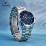 ⁦Montre Homme BENYAR 51087 Chronographe – Cadran Bleu, Bracelet Acier⁩ - الصورة ⁦2⁩