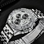 ⁦Montre Homme BENYAR 51080 Chronographe – Cadran Blanc, Bracelet Acier⁩ - الصورة ⁦2⁩