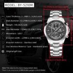 ⁦Montre Homme BENYAR 5210 Chronographe – Cadran Gris, Acier⁩ - الصورة ⁦7⁩