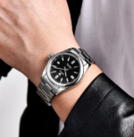 ⁦Montre Homme BENYAR 5185 Automatique – Cadran Noir, Bracelet Acier⁩ - الصورة ⁦2⁩