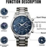 ⁦Montre Homme BENYAR 5160 Chronographe – Cadran Bleu, Acier Argenté⁩ - الصورة ⁦6⁩
