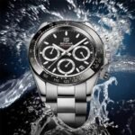 ⁦Montre Homme BENYAR 5169 Chronographe – Cadran Noir, Lunette Noire, Acier⁩ - الصورة ⁦3⁩