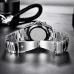 ⁦Montre Homme BENYAR 5169 Chronographe – Cadran Noir, Lunette Noire, Acier⁩ - الصورة ⁦4⁩
