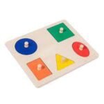 ⁦Puzzle Montessori 4 formes géométriques à boutons⁩ - الصورة ⁦3⁩