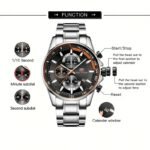 ⁦Montre Homme MINI FOCUS Chronographe – Cadran Noir, Accents Or Rose, Acier⁩ - الصورة ⁦6⁩