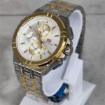 ⁦Montre Homme MINI FOCUS MF0471 Chronographe – Bicolore Or et Argent, Cadran Blanc⁩ - الصورة ⁦2⁩