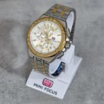 ⁦Montre Homme MINI FOCUS MF0471 Chronographe – Bicolore Or et Argent, Cadran Blanc⁩ - الصورة ⁦5⁩