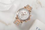 ⁦Montre Homme MINI FOCUS MF0470 Chronographe – Bicolore Or Rose et Argent, Cadran Blanc⁩ - الصورة ⁦3⁩