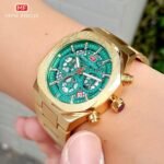 ⁦Montre Homme MINI FOCUS MF0411G Chronographe – Doré, Cadran Vert⁩ - الصورة ⁦2⁩