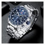 ⁦Montre Homme MINI FOCUS MF0403 Chronographe – Cadran Bleu, Acier Argenté⁩ - الصورة ⁦4⁩