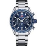 ⁦Montre Homme MINI FOCUS MF0403 Chronographe – Cadran Bleu, Acier Argenté⁩ - الصورة ⁦5⁩