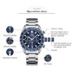 ⁦Montre Homme MINI FOCUS MF0403 Chronographe – Cadran Bleu, Acier Argenté⁩ - الصورة ⁦8⁩