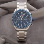 ⁦Montre Homme MINI FOCUS MF0403 Chronographe – Cadran Bleu, Acier Argenté⁩ - الصورة ⁦2⁩