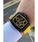 ⁦Montre Homme NAVIFORCE Chronographe Tonneau – Bracelet Jaune⁩ - الصورة ⁦4⁩
