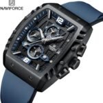 ⁦Montre Homme NAVIFORCE Chronographe Tonneau – Bracelet Bleu⁩ - الصورة ⁦4⁩