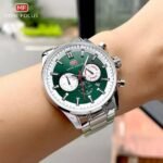 ⁦Montre Homme MINI FOCUS MF0469 Chronographe – Cadran Vert, Acier Argenté⁩ - الصورة ⁦3⁩