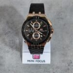 ⁦Montre Homme MINI FOCUS MF0471 Chronographe – Cadran Noir, Or Rose, Acier Noir⁩ - الصورة ⁦4⁩