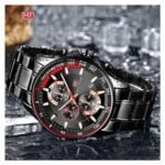 ⁦Montre Homme MINI FOCUS MF0218 Chronographe – Tout Noir, Accents Rouges⁩ - الصورة ⁦2⁩