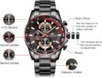 ⁦Montre Homme MINI FOCUS MF0218 Chronographe – Tout Noir, Accents Rouges⁩ - الصورة ⁦5⁩