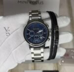 ⁦Montre Homme MINI FOCUS MF01088 Chronographe – Cadran Bleu, Acier Argenté, avec Bracelet⁩ - الصورة ⁦2⁩