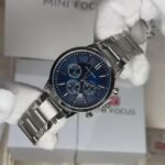 ⁦Montre Homme MINI FOCUS MF01088 Chronographe – Cadran Bleu, Acier Argenté, avec Bracelet⁩ - الصورة ⁦3⁩