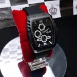 ⁦Montre Homme NAVIFORCE Chronographe Tonneau – Tout Noir, Silicone⁩ - الصورة ⁦3⁩