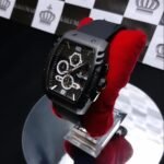 ⁦Montre Homme NAVIFORCE Chronographe Tonneau – Tout Noir, Silicone⁩ - الصورة ⁦4⁩