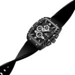 ⁦Montre Homme NAVIFORCE Chronographe Tonneau – Tout Noir, Silicone⁩ - الصورة ⁦7⁩