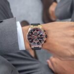 ⁦Montre Homme MINI FOCUS MF0218 Chronographe – Cadran Noir, Or Rose et Noir⁩ - الصورة ⁦3⁩