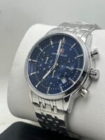 ⁦Montre Homme MINI FOCUS MF0282 Chronographe – Cadran Bleu Soleillé, Acier Argenté⁩ - الصورة ⁦6⁩