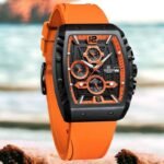 ⁦Montre Homme NAVIFORCE Chronographe Tonneau – Bracelet Orange⁩ - الصورة ⁦2⁩