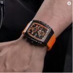 ⁦Montre Homme NAVIFORCE Chronographe Tonneau – Bracelet Orange⁩ - الصورة ⁦3⁩