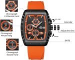 ⁦Montre Homme NAVIFORCE Chronographe Tonneau – Bracelet Orange⁩ - الصورة ⁦8⁩