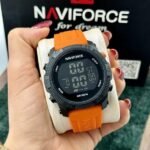 ⁦Montre Homme NAVIFORCE Digitale Sport – Bracelet Orange⁩ - الصورة ⁦2⁩
