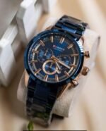 ⁦Montre Homme CURREN 83055 Chronographe – Bleu et Doré, Bracelet Acier Bleu⁩ - الصورة ⁦2⁩