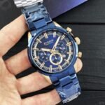 ⁦Montre Homme CURREN 83055 Chronographe – Bleu et Doré, Bracelet Acier Bleu⁩ - الصورة ⁦6⁩