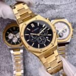 ⁦Montre Homme CURREN 8440 Chronographe – Boîtier Octogonal Doré, Cadran Noir⁩ - الصورة ⁦5⁩