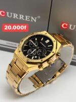⁦Montre Homme CURREN 8440 Chronographe – Boîtier Octogonal Doré, Cadran Noir⁩ - الصورة ⁦7⁩