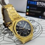 ⁦Montre Homme CURREN 8440 Chronographe – Boîtier Octogonal Doré, Cadran Noir⁩ - الصورة ⁦4⁩