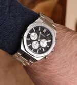 ⁦Montre Homme CURREN 8440 Chronographe – Boîtier Octogonal Argenté, Cadran Noir⁩ - الصورة ⁦3⁩