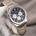⁦Montre Homme CURREN 8440 Chronographe – Boîtier Octogonal Argenté, Cadran Bleu⁩ - الصورة ⁦5⁩