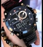 ⁦Montre Homme NAVIFORCE NF9153 Analogique-Digitale – Acier Noir, Accents Or Rose⁩ - الصورة ⁦5⁩