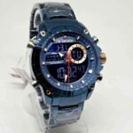 ⁦Montre Homme NAVIFORCE NF9163 Analogique-Digitale – Acier Bleu, Accents Or Rose⁩ - الصورة ⁦4⁩