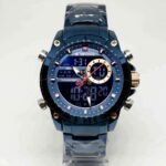 ⁦Montre Homme NAVIFORCE NF9163 Analogique-Digitale – Acier Bleu, Accents Or Rose⁩ - الصورة ⁦5⁩