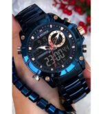 ⁦Montre Homme NAVIFORCE NF9163 Analogique-Digitale – Acier Bleu, Accents Or Rose⁩ - الصورة ⁦3⁩