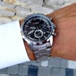 ⁦Montre Homme CURREN 83055 Chronographe – Cadran Noir, Bracelet Acier Argenté⁩ - الصورة ⁦6⁩