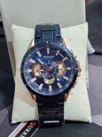 ⁦Montre Homme CURREN 83063 Chronographe – Bleu et Or Rose, Bracelet Acier Bleu⁩ - الصورة ⁦5⁩