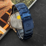 ⁦Montre Homme CURREN 83063 Chronographe – Bleu et Or Rose, Bracelet Acier Bleu⁩ - الصورة ⁦3⁩