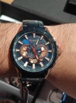 ⁦Montre Homme CURREN 83063 Chronographe – Bleu et Or Rose, Bracelet Acier Bleu⁩ - الصورة ⁦6⁩