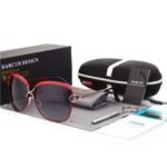 ⁦Lunettes de Soleil Polarisées Femme BARCUR – Papillon, Noir et Rouge⁩ - الصورة ⁦2⁩